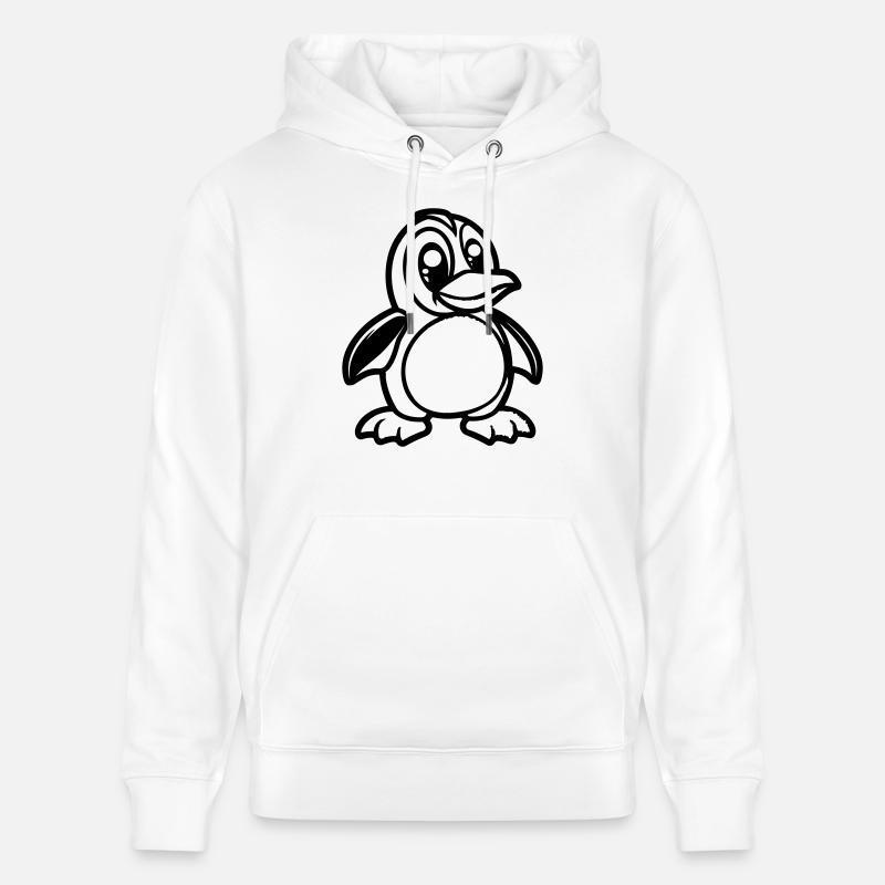Bande dessinée Pingouin - Sweat à capuche bio CRUISER Stanley/Stella Unisexe - blanc