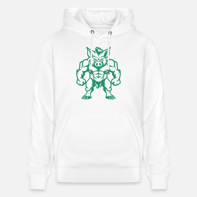 wildschwein comic - Stanley/Stella Unisex Bio-Hoodie CRUISER  - Weiß