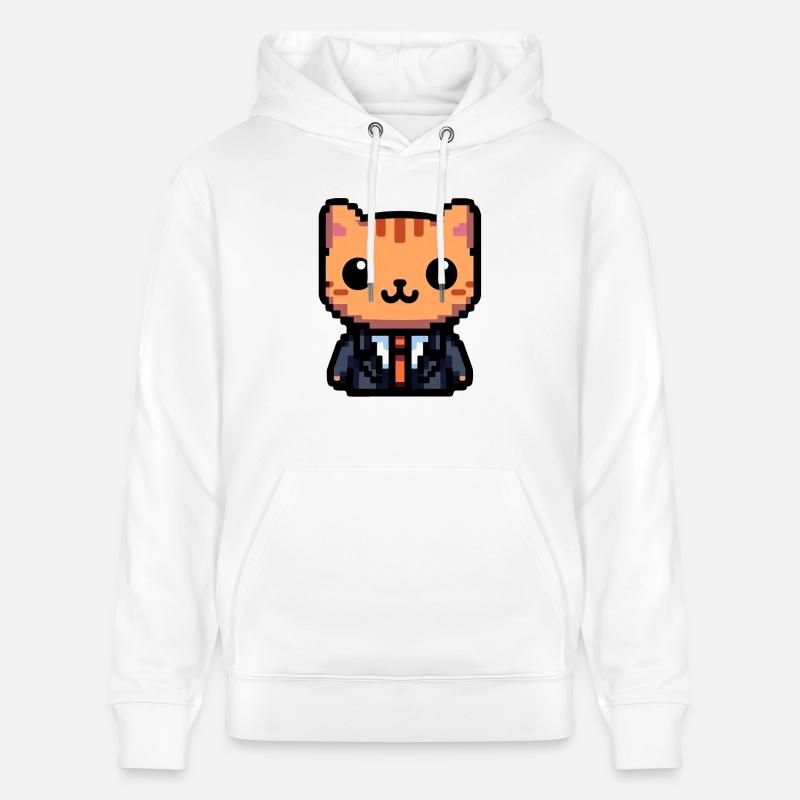 Chat de Purrfection de Pixel - Sweat à capuche bio CRUISER Stanley/Stella Unisexe - blanc