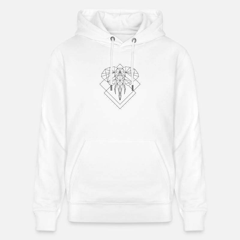 Polygone Eléphant - Sweat à capuche bio CRUISER Stanley/Stella Unisexe - blanc