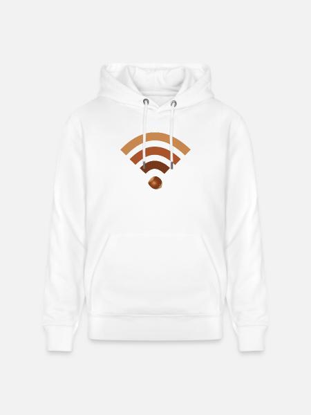 wifi hazelnut - Stanley/Stella CRUISER Unisex Organic Hoodie - white