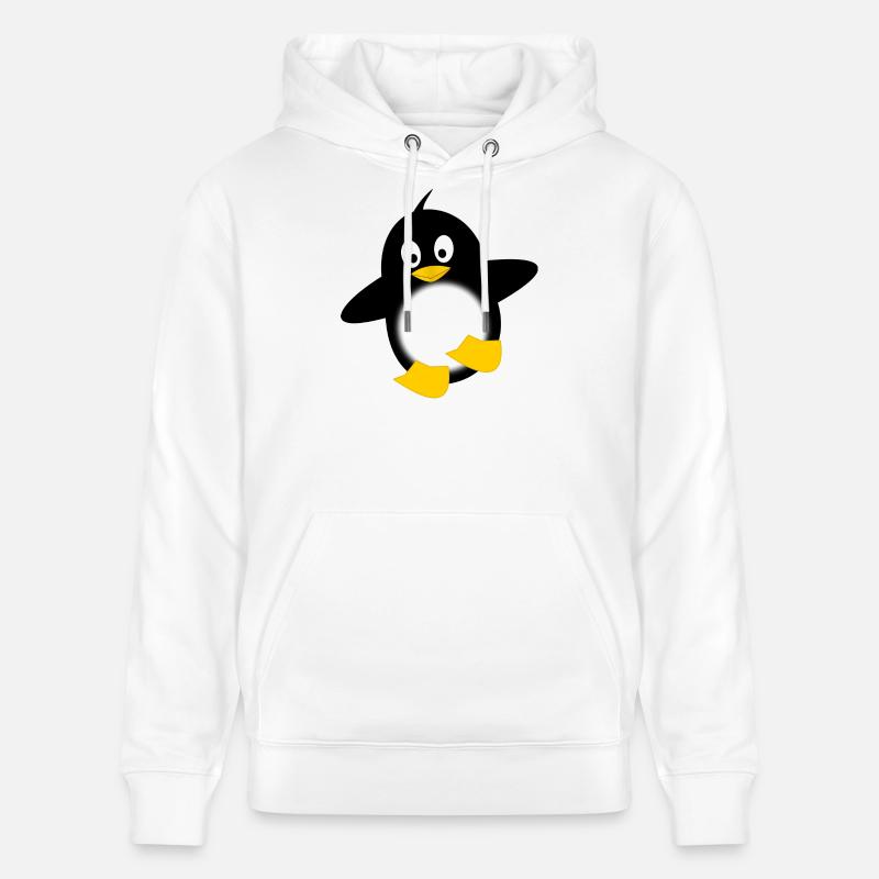 Penguin Glow Belly Dessin animé - Sweat à capuche bio CRUISER Stanley/Stella Unisexe - blanc
