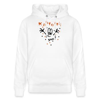 Konfetti, Karneval, Fasching - Stanley/Stella Unisex Bio-Hoodie CRUISER  - Weiß - Vorne - Alina (178cm) & Michal (187cm)