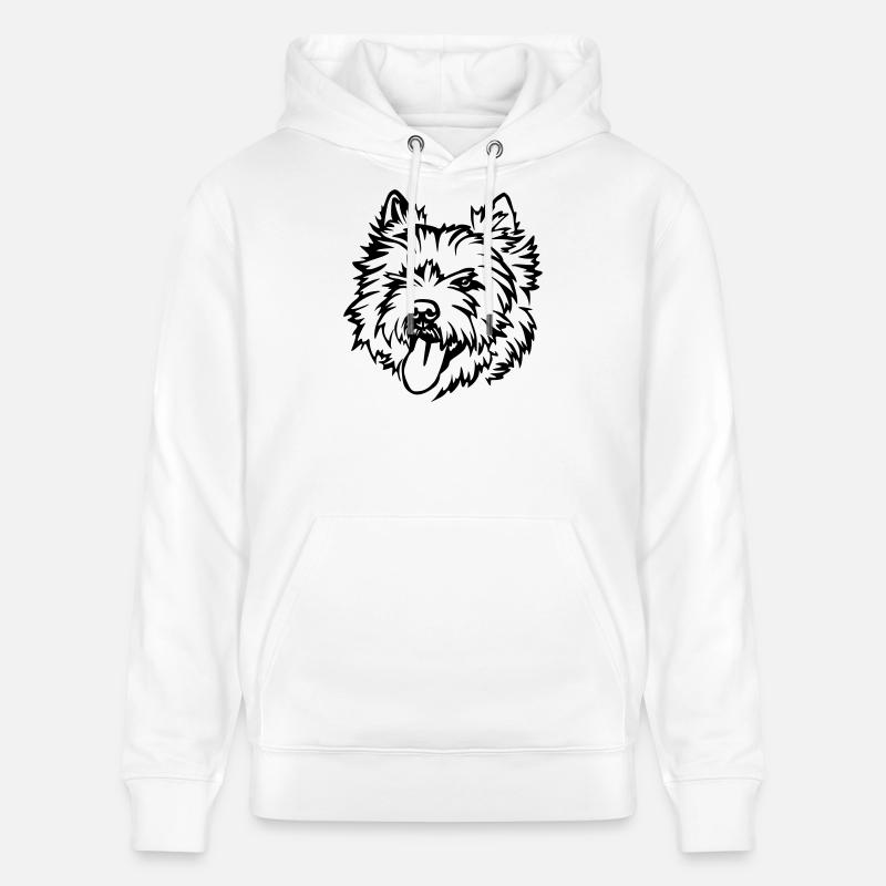 Tête de Cairn Terrier - Sweat à capuche bio CRUISER Stanley/Stella Unisexe - blanc