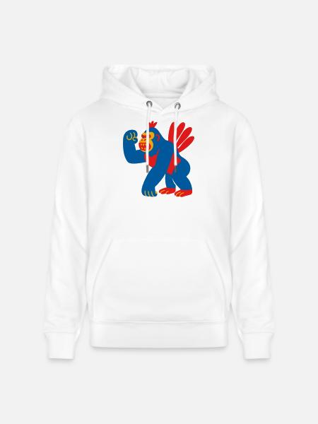 Popart Fantasy Gorilla - Stanley/Stella CRUISER Unisex Organic Hoodie - white