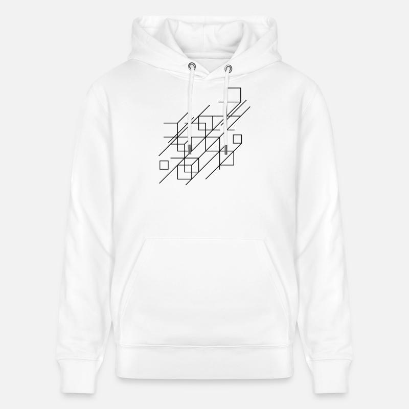 Conception de lignes géométriques - Sweat à capuche bio CRUISER Stanley/Stella Unisexe - blanc