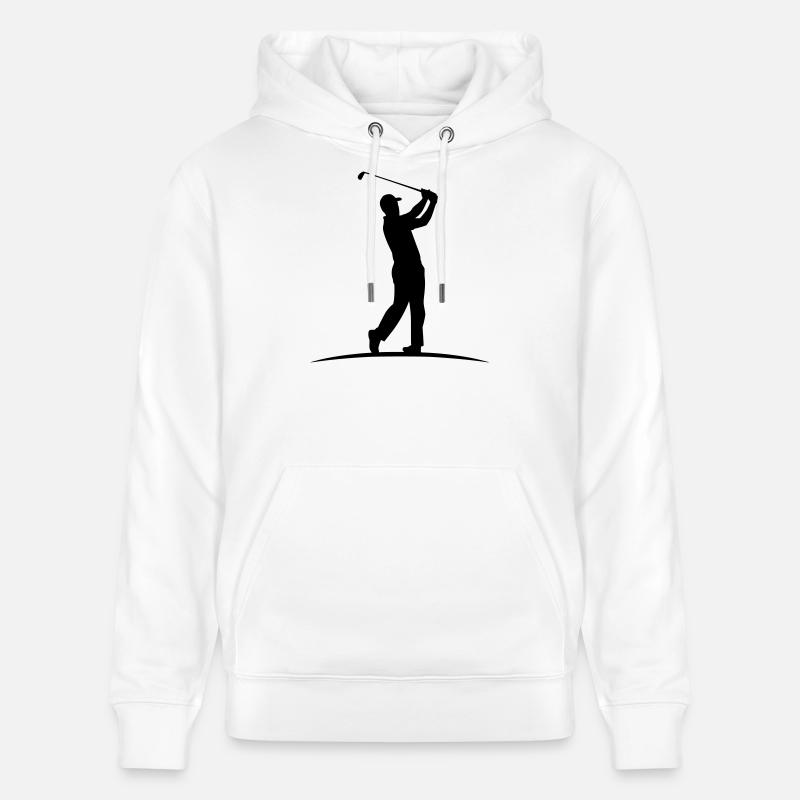 Illustration de silhouette de golfeur - Sweat à capuche bio CRUISER Stanley/Stella Unisexe - blanc