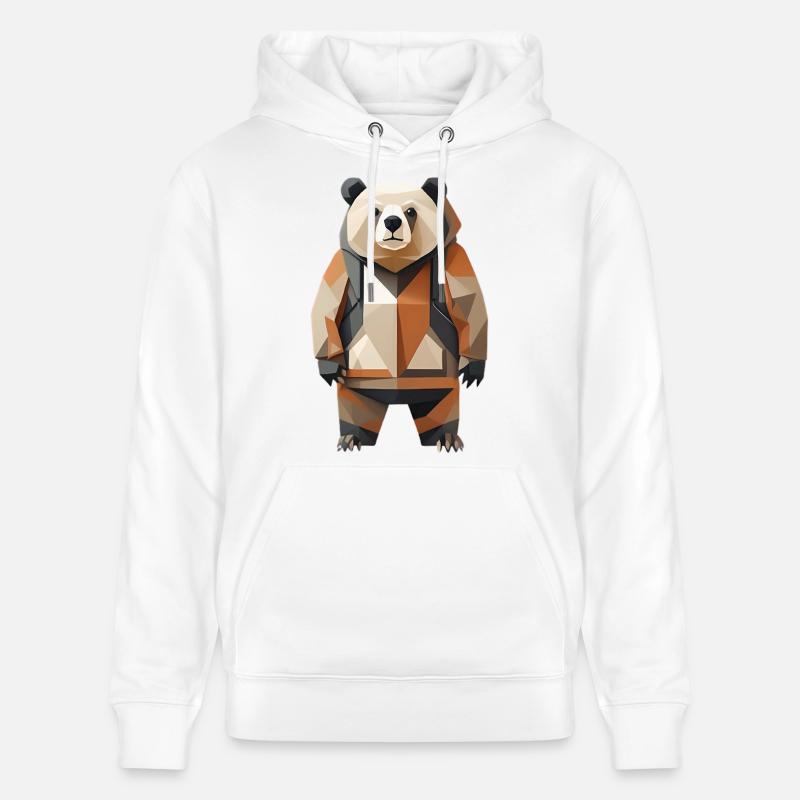 Polypanda Panda Low-Poly - Sweat à capuche bio CRUISER Stanley/Stella Unisexe - blanc
