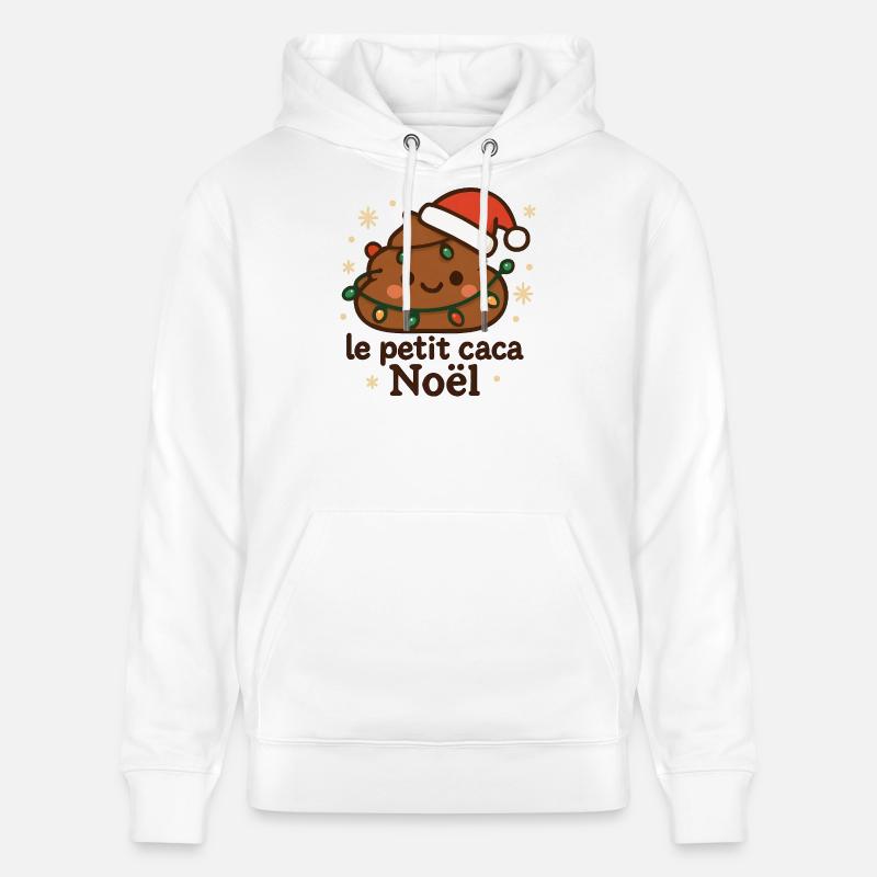 Petit cacao Noël éclairé avec guirlande - Sweat à capuche bio CRUISER Stanley/Stella Unisexe - blanc