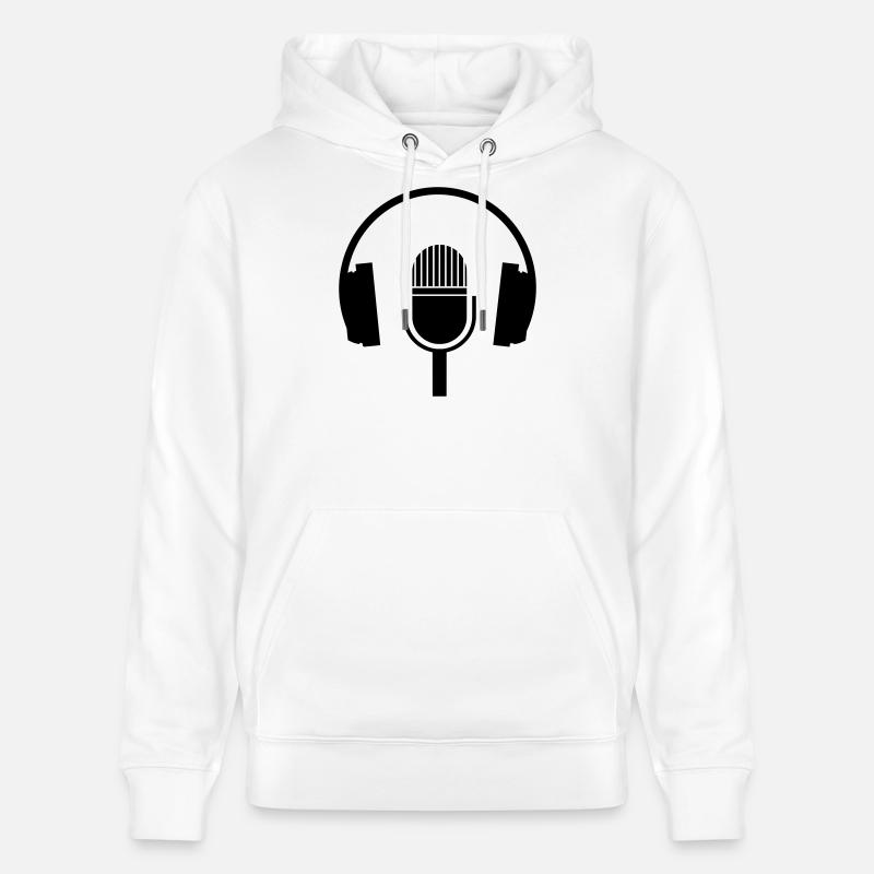 Casque Microphone casque - Sweat à capuche bio CRUISER Stanley/Stella Unisexe - blanc