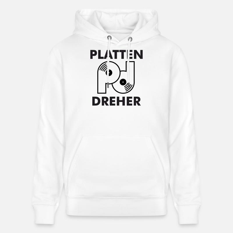 Plattendreher Logo mit Schriftzug - Stanley/Stella Unisex Bio-Hoodie CRUISER  - Weiß