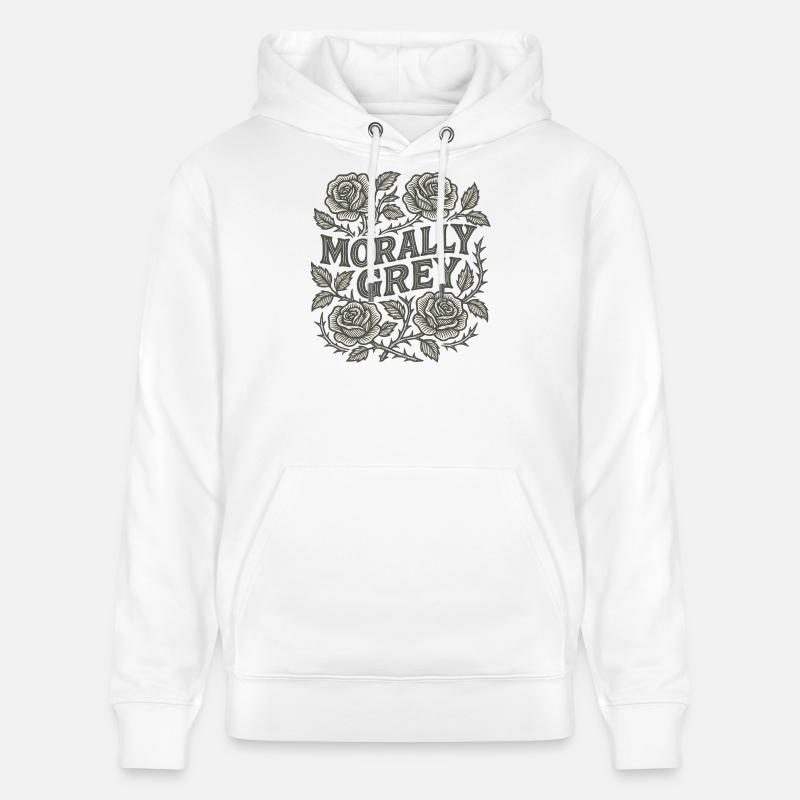 Roses Grises Morales - Sweat à capuche bio CRUISER Stanley/Stella Unisexe - blanc