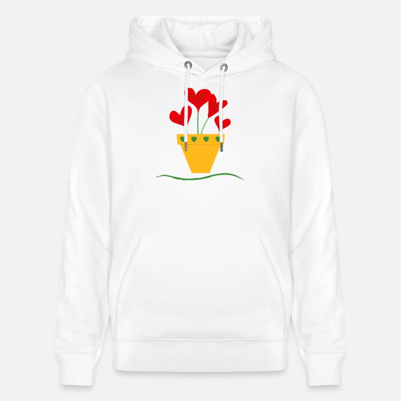 Pot d’amour - Sweat à capuche bio CRUISER Stanley/Stella Unisexe - blanc