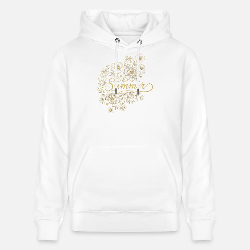 Été des Fleurs Dorées - Sweat à capuche bio CRUISER Stanley/Stella Unisexe - blanc