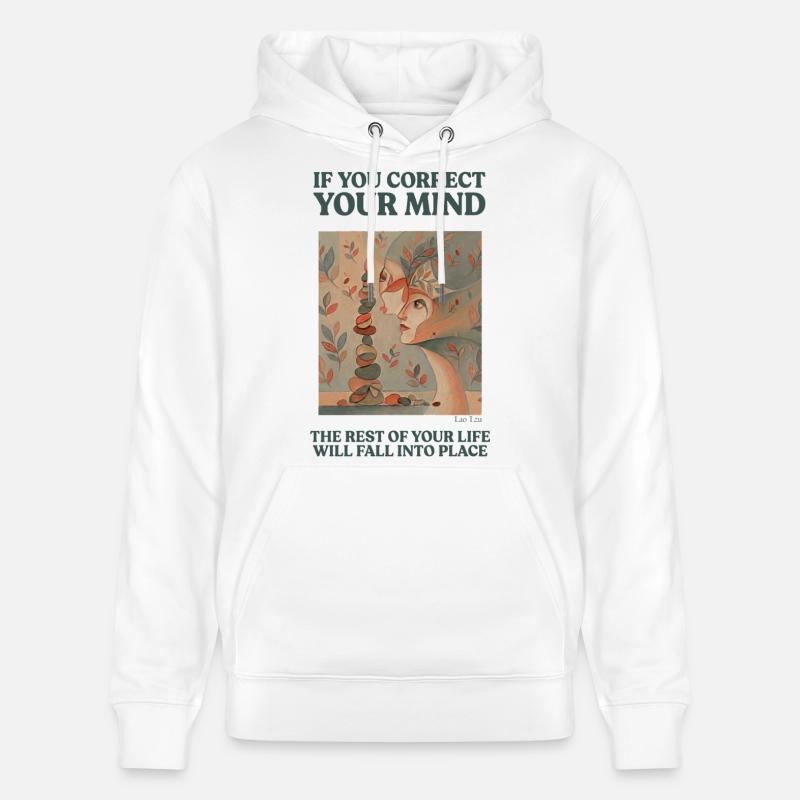 Équilibre mental et tranquillité d’esprit - Sweat à capuche bio CRUISER Stanley/Stella Unisexe - blanc