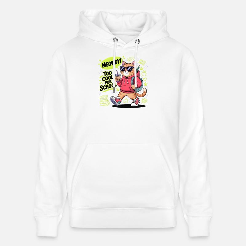 Chat de l’école - Sweat à capuche bio CRUISER Stanley/Stella Unisexe - blanc
