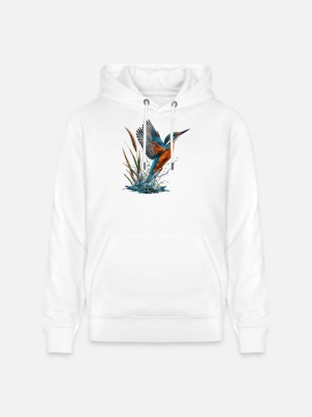 Smaragd-Eisvögel, der rauscht - Stanley/Stella Unisex Bio-Hoodie CRUISER - Weiß