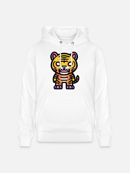 Tiger Halloween Comic - Stanley/Stella CRUISER Unisex Organic Hoodie - white