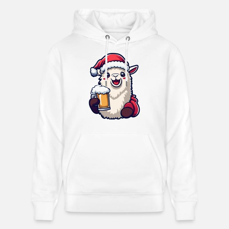 Bière de Noël Alpaga Llama - Sweat à capuche bio CRUISER Stanley/Stella Unisexe - blanc
