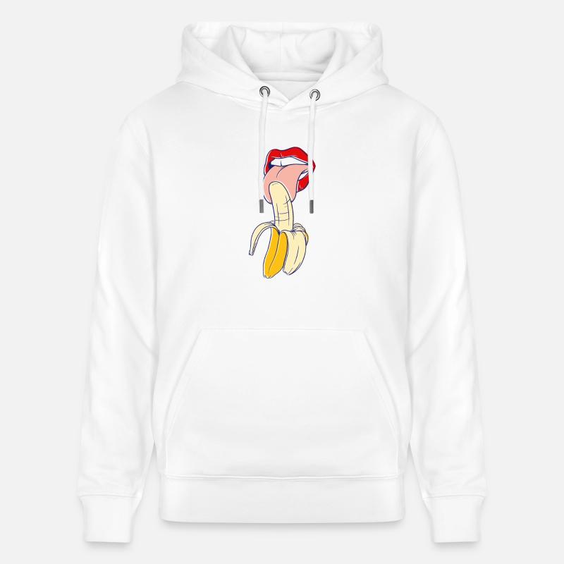 Alimentaire de cadeau de banane - Sweat à capuche bio CRUISER Stanley/Stella Unisexe - blanc