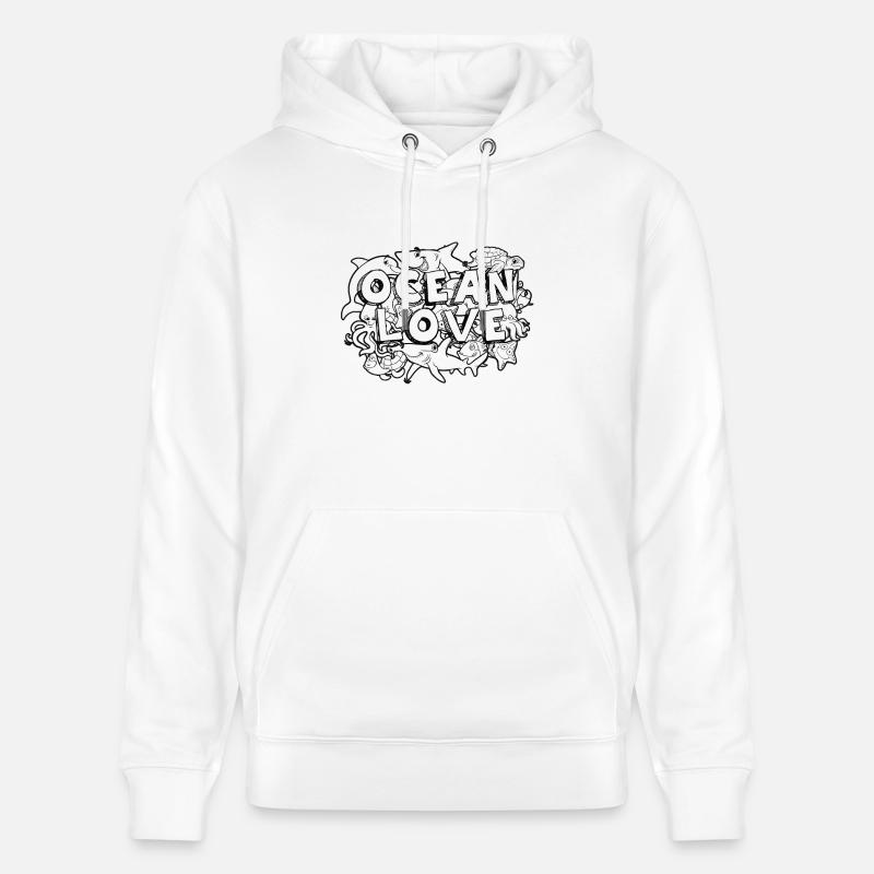 doodle Art Ocean - Sweat à capuche bio CRUISER Stanley/Stella Unisexe - blanc