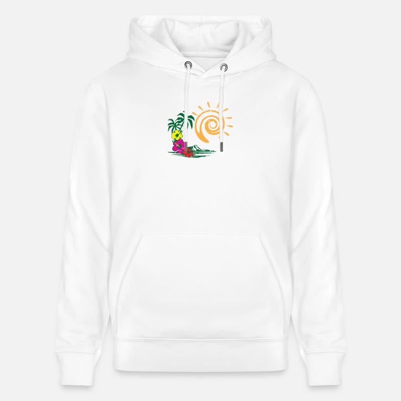 Soleil d’été - Sweat à capuche bio CRUISER Stanley/Stella Unisexe - blanc