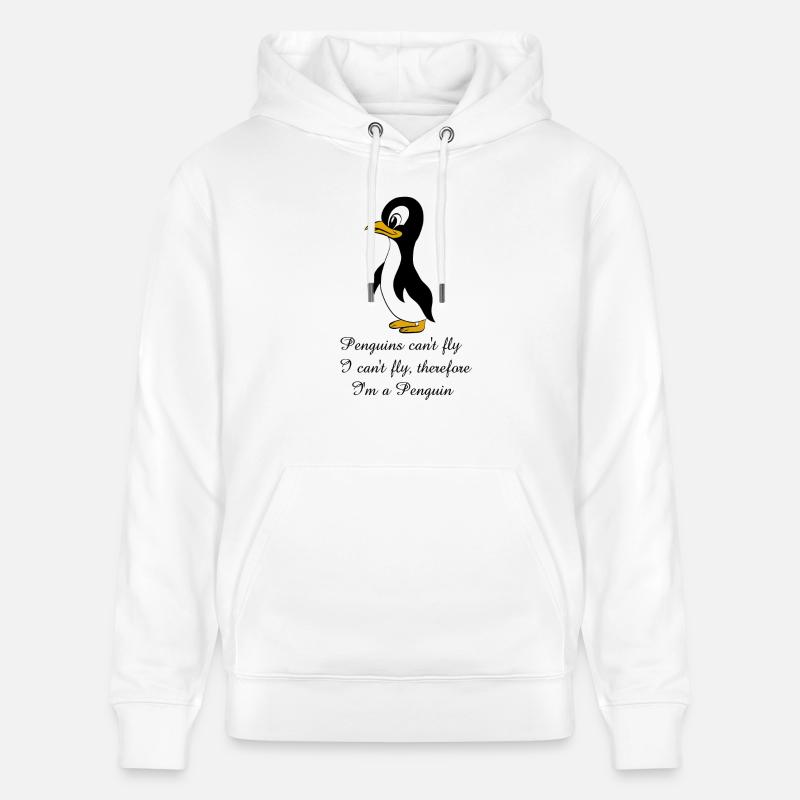 Énonciations de pingouin - Sweat à capuche bio CRUISER Stanley/Stella Unisexe - blanc