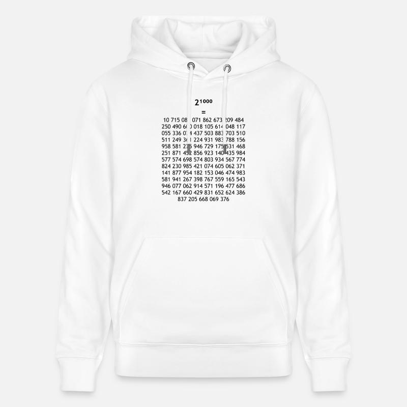 Maths - Sweat à capuche bio CRUISER Stanley/Stella Unisexe - blanc