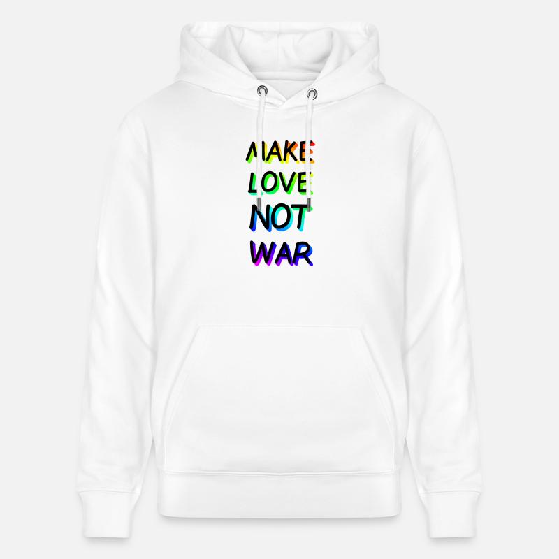 Make Love not War Regenbogen - Stanley/Stella Unisex Bio-Hoodie CRUISER  - Weiß