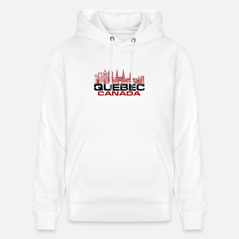 Skyline du Québec - Sweat à capuche bio CRUISER Stanley/Stella Unisexe - blanc