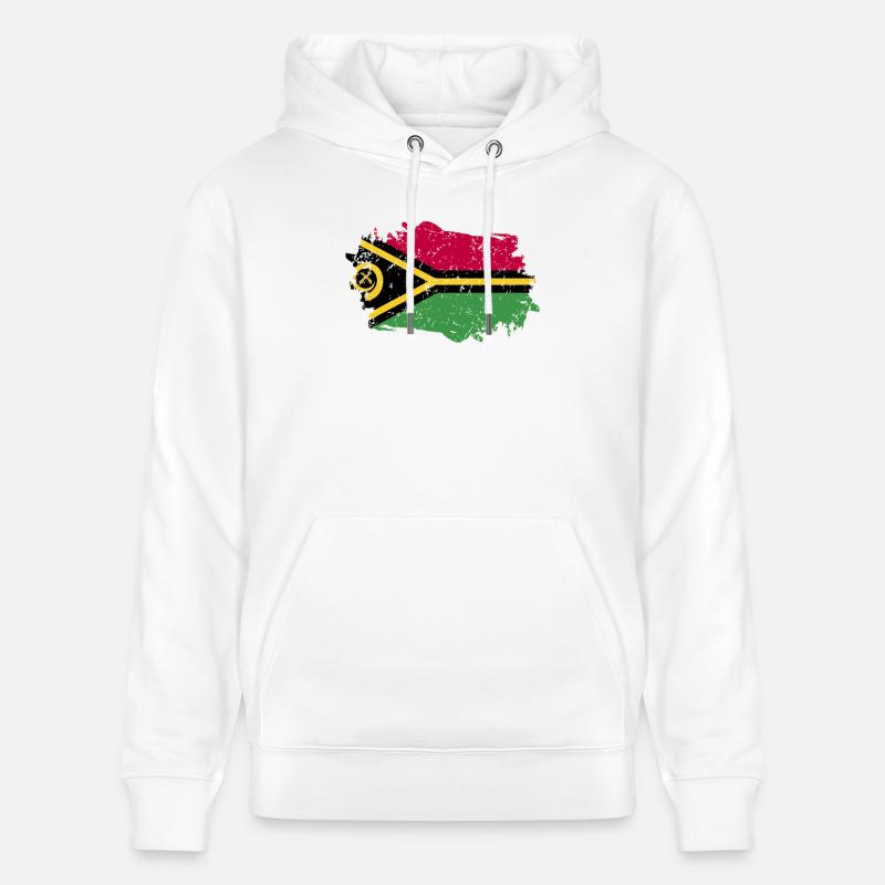 Vanuatu Drapeau Grunge Vanuatu Drapeau - Sweat à capuche bio CRUISER Stanley/Stella Unisexe - blanc