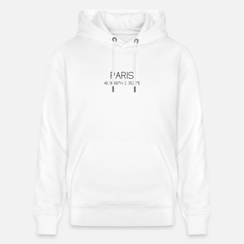 Coordonnées de Paris - Sweat à capuche bio CRUISER Stanley/Stella Unisexe - blanc