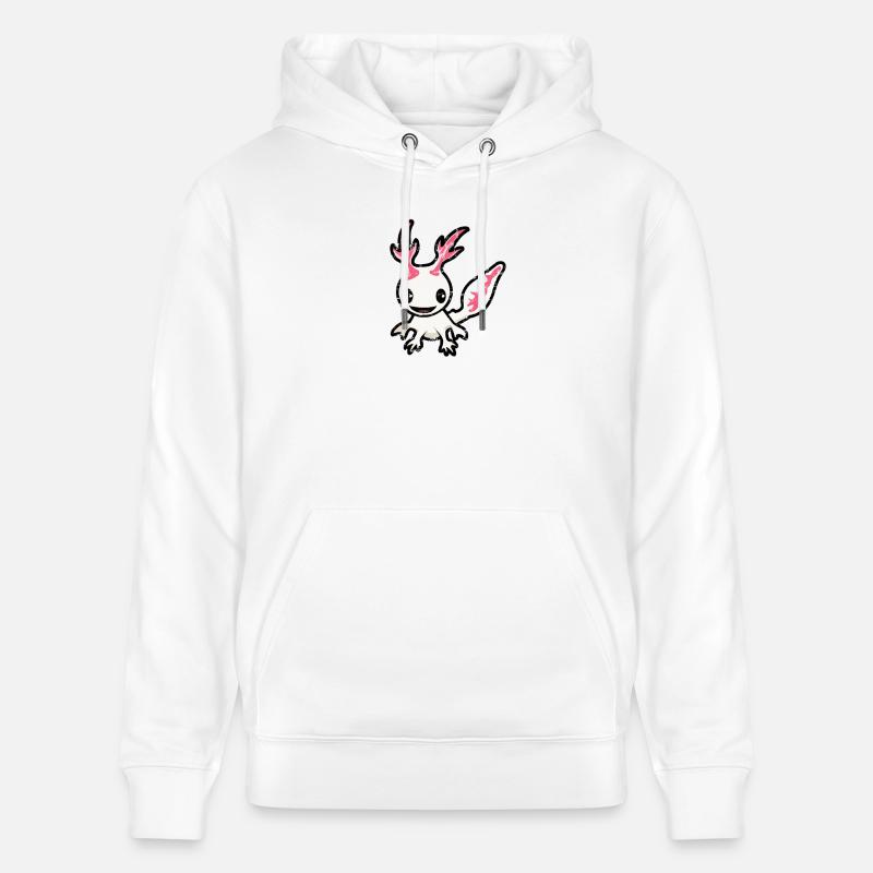 Mignon Kawaii Axolotl - Sweat à capuche bio CRUISER Stanley/Stella Unisexe - blanc