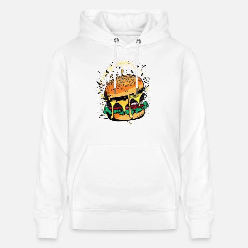 Cheeseburger Comic Burger - Sweat à capuche bio CRUISER Stanley/Stella Unisexe - blanc