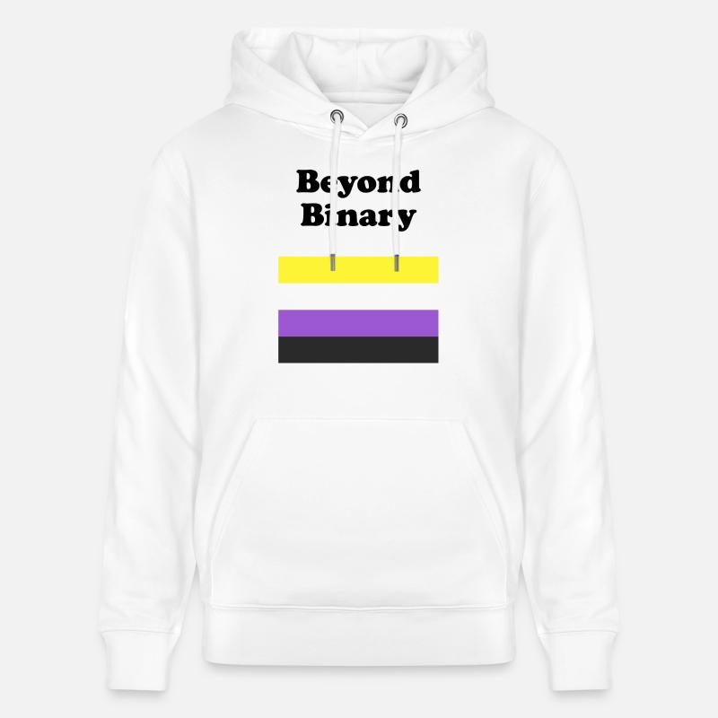 Non Binary Flag Beyond Binary - Stanley/Stella CRUISER Unisex Organic Hoodie - white