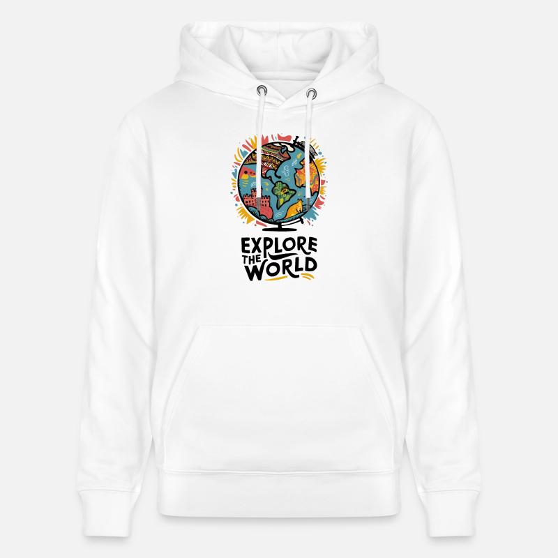 EXPLOREZ LE MONDE - Sweat à capuche bio CRUISER Stanley/Stella Unisexe - blanc