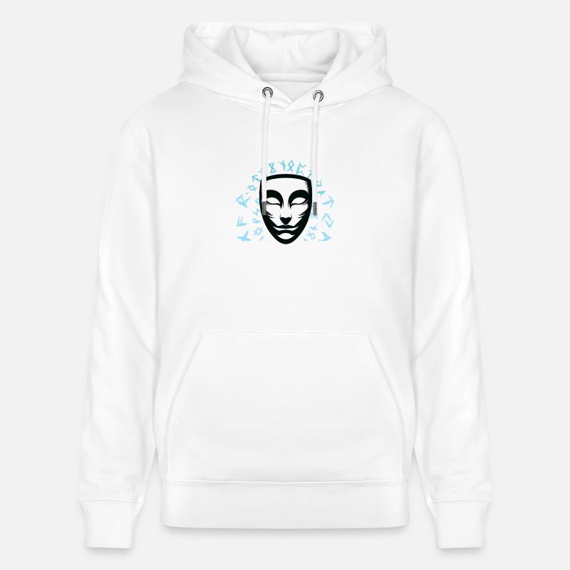 Abstrakte Maske Silhouette Masque abstrait - Sweat à capuche bio CRUISER Stanley/Stella Unisexe - blanc