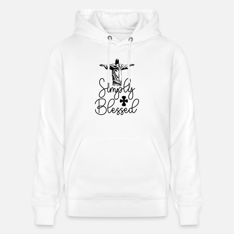 Simplement béni - Sweat à capuche bio CRUISER Stanley/Stella Unisexe - blanc