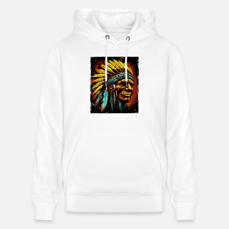 Apache Indianer Häuptling Totenkopf - Stanley/Stella Unisex Bio-Hoodie CRUISER  - Weiß