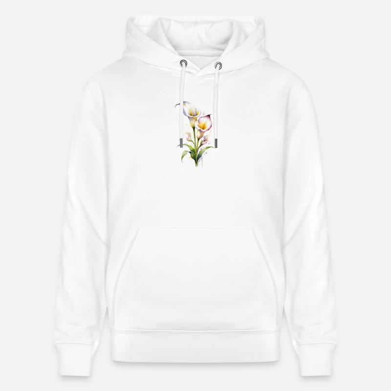 Lys Calla Aquarelle Elégants - Sweat à capuche bio CRUISER Stanley/Stella Unisexe - blanc
