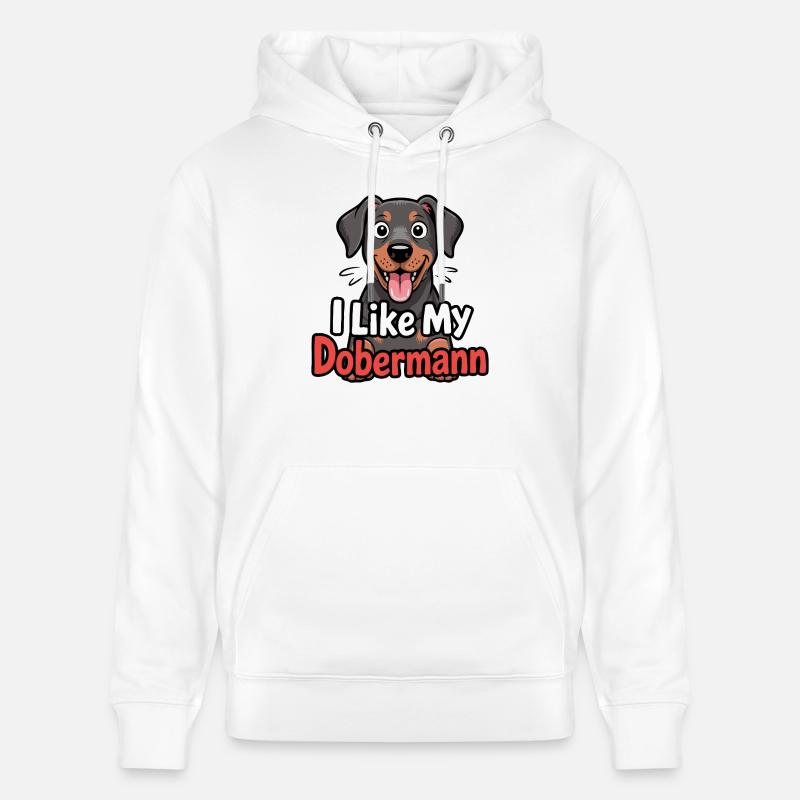 J’aime mon chien Doberman Love - Sweat à capuche bio CRUISER Stanley/Stella Unisexe - blanc