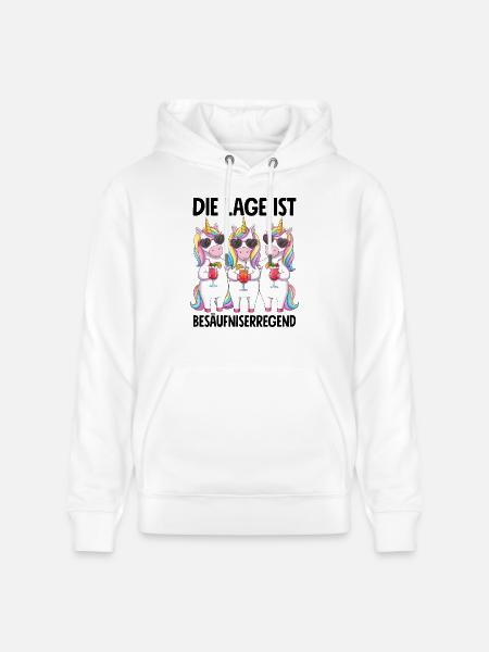 The situation is drunkenness - Stanley/Stella CRUISER Unisex Organic Hoodie - white