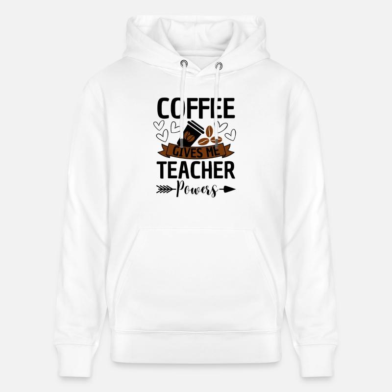 Lustiger Lehrer Spruch mit Kaffee - Stanley/Stella Unisex Bio-Hoodie CRUISER  - Weiß