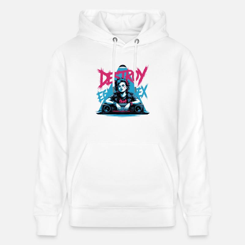 DÉTRUIRE LE SYSTÈME - Sweat à capuche bio CRUISER Stanley/Stella Unisexe - blanc