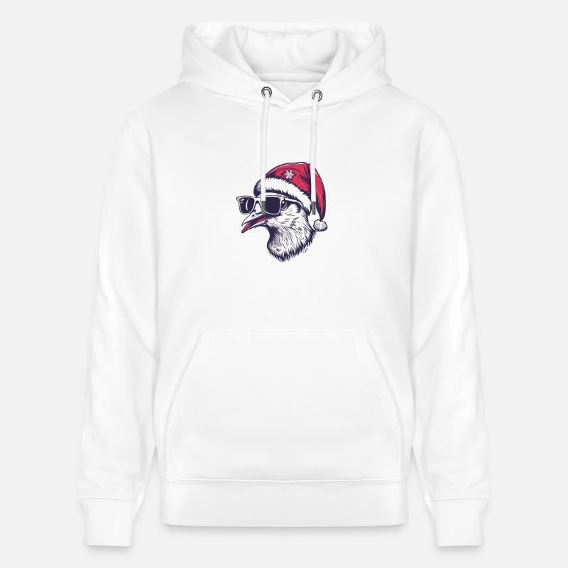 Colombe oiseau Noël drôle - Sweat à capuche bio CRUISER Stanley/Stella Unisexe - blanc