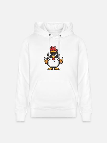 Chicken Après Ski Beer - Stanley/Stella CRUISER Unisex Organic Hoodie - white