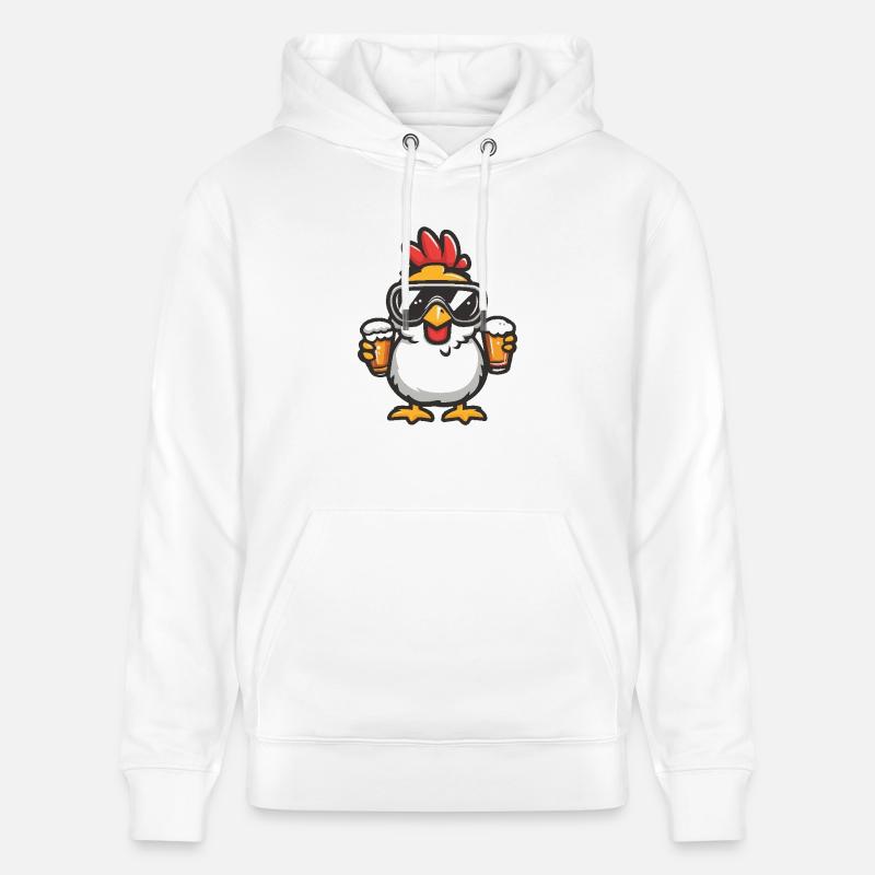 Huhn Apres Ski Bier - Stanley/Stella Unisex Bio-Hoodie CRUISER  - Weiß
