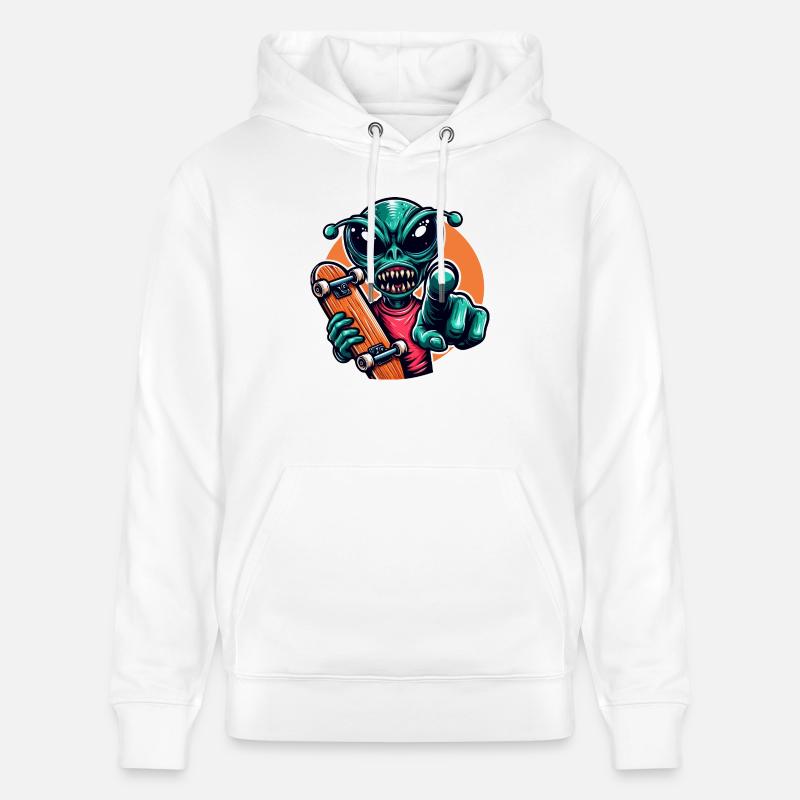 Alien skate - Sweat à capuche bio CRUISER Stanley/Stella Unisexe - blanc