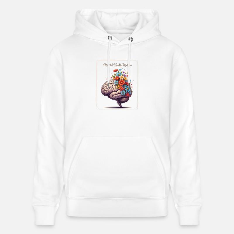 Brain Bloom: Mental Wellness Art - Sweat à capuche bio CRUISER Stanley/Stella Unisexe - blanc