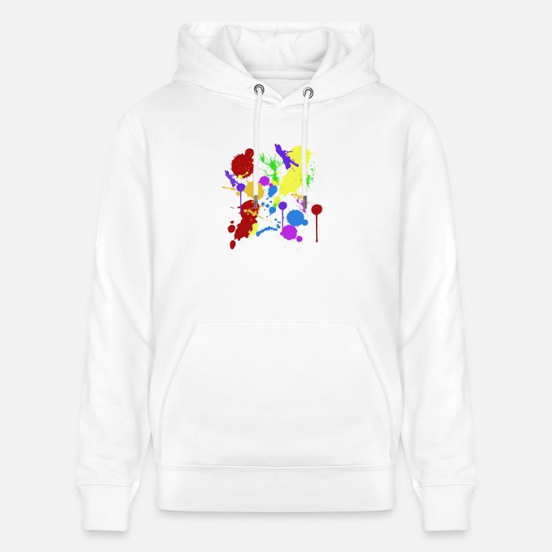 taches de couleur - Sweat à capuche bio CRUISER Stanley/Stella Unisexe - blanc